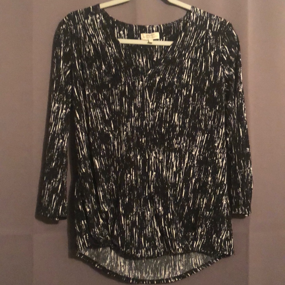 PAPAYA FAUX WRAP PRINT BLOUSE US8/UK12